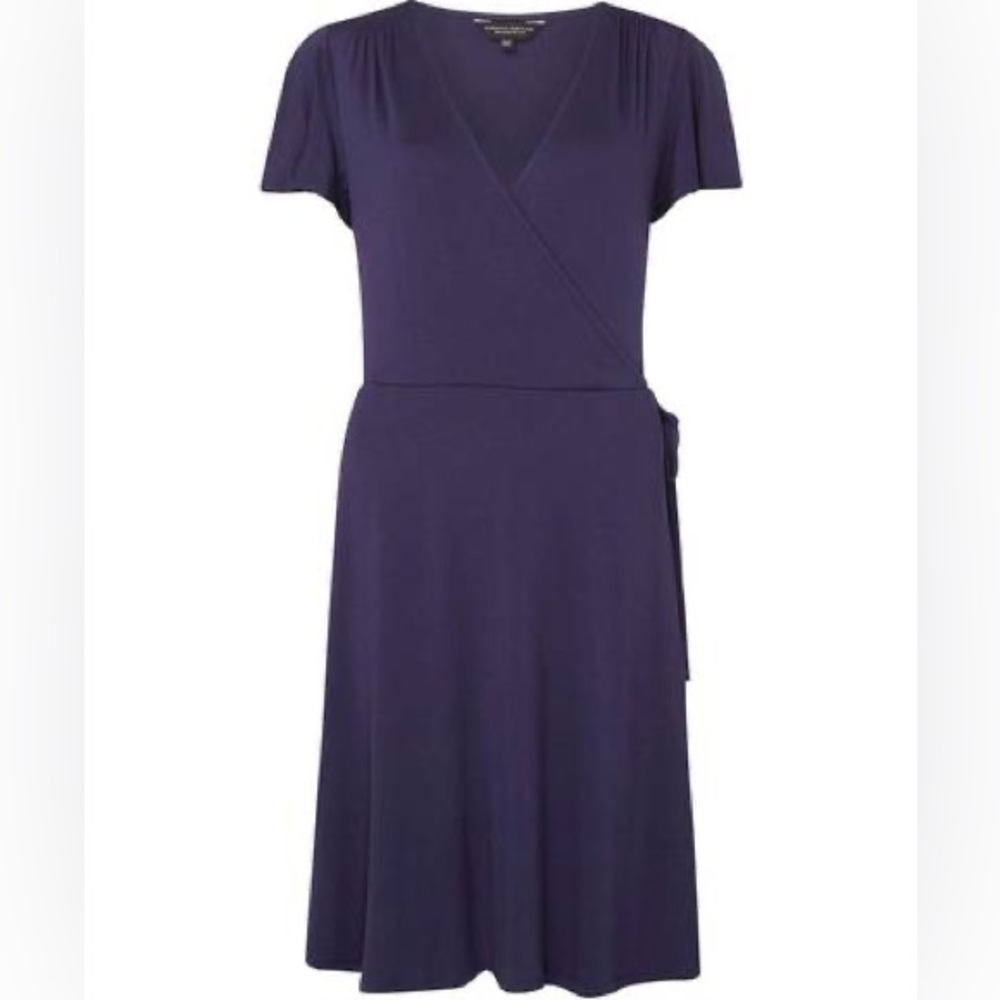 Dorothy Perkins Womens Navy Tall Navy Wrap Fit & Flare Dress